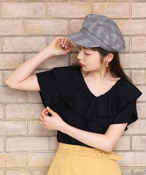 one after another NICE CLAUP（ワンアフターアナザーナイスクラップ）の「ゆらひらブラウス（シャツ/ブラウス・レディース・ブラック/オフホワイト/ラベンダー/チェック/パープル系その他・FREE）」の3枚目の写真