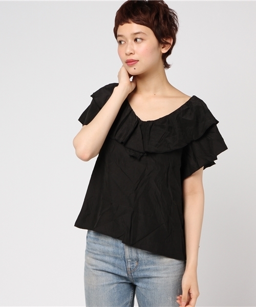 one after another NICE CLAUP（ワンアフターアナザーナイスクラップ）の「ゆらひらブラウス（シャツ/ブラウス・レディース・ブラック/オフホワイト/ラベンダー/チェック/パープル系その他・FREE）」の14枚目の写真