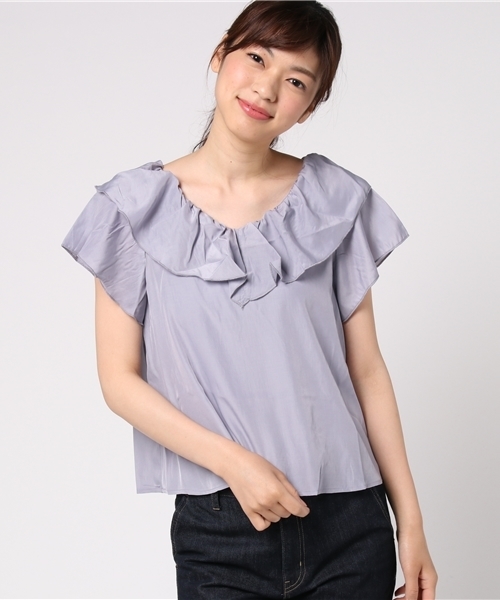 one after another NICE CLAUP（ワンアフターアナザーナイスクラップ）の「ゆらひらブラウス（シャツ/ブラウス・レディース・ブラック/オフホワイト/ラベンダー/チェック/パープル系その他・FREE）」の15枚目の写真