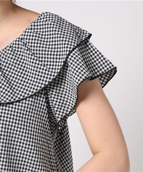 one after another NICE CLAUP（ワンアフターアナザーナイスクラップ）の「ゆらひらブラウス（シャツ/ブラウス・レディース・ブラック/オフホワイト/ラベンダー/チェック/パープル系その他・FREE）」の11枚目の写真