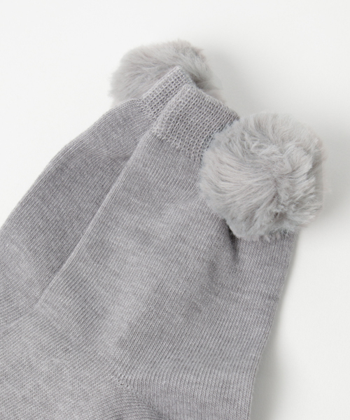 WEGO(ウィゴー)の「WEGO/ダスティカラーポンポンソックス(ソックス/靴下・レディース・ライトグレー/ワイン/ネイビー/ピンク/ブラウン・FREE)」の6枚目の写真