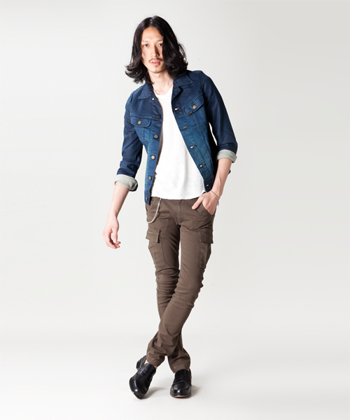 Lee（リー）の「Lee(リー)/　JEGGERS 101J RIDERS（デニムジャケット・メンズ・ネイビー/ブルー/ベージュ/モカ・SMALL/MEDIUM/LARGE）」の5枚目の写真