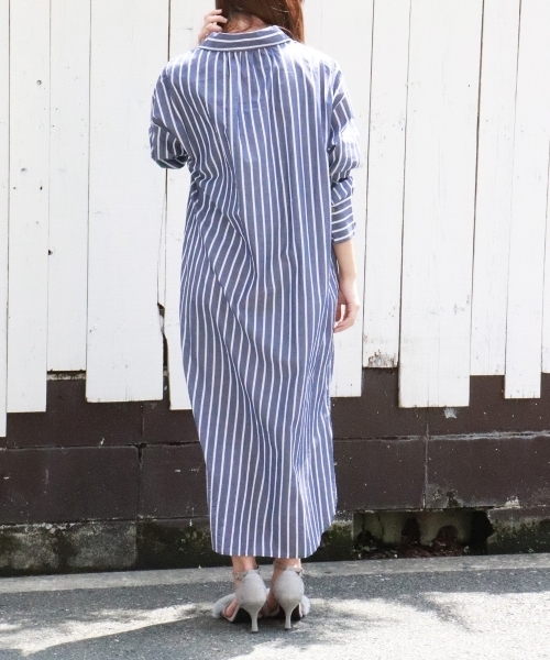 le.coeur blanc（ルクールブラン）の「【WEB限定PRICE】タイプライターロングシャツワンピース（シャツワンピース・レディース・オフホワイト/ブラウン/ブルー系その他4・FREE）」の10枚目の写真