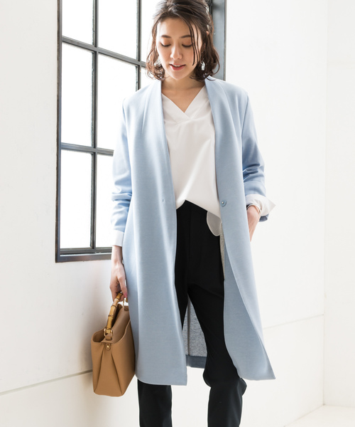 RIVE DROITE（リヴドロワ）の「プレミアムダンボールコート（その他アウター・レディース・サックスブルー/グレー・FREE）」の2枚目の写真