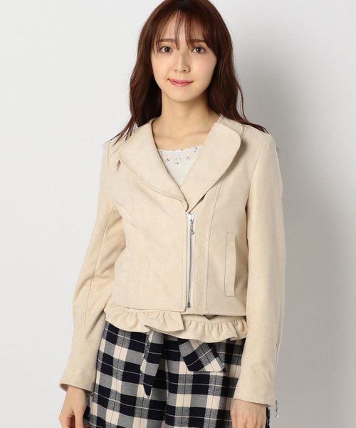 LODISPOTTO（ロディスポット）の「ロマンスノーカラーライダースジャケット（ライダースジャケット・レディース・ベージュ/ピンク・MEDIUM）」の6枚目の写真