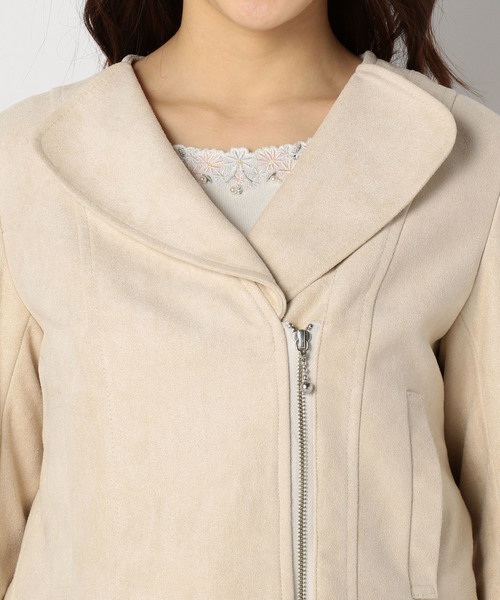 LODISPOTTO（ロディスポット）の「ロマンスノーカラーライダースジャケット（ライダースジャケット・レディース・ベージュ/ピンク・MEDIUM）」の9枚目の写真