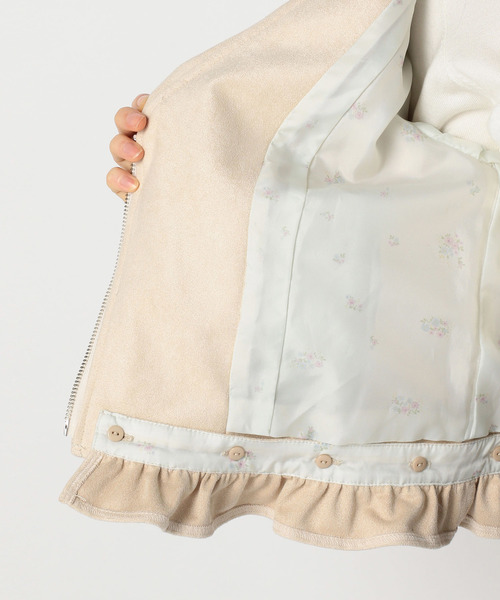 LODISPOTTO（ロディスポット）の「ロマンスノーカラーライダースジャケット（ライダースジャケット・レディース・ベージュ/ピンク・MEDIUM）」の3枚目の写真