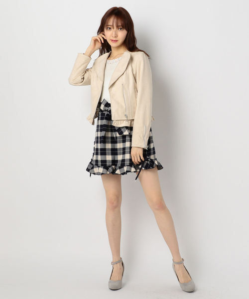 LODISPOTTO（ロディスポット）の「ロマンスノーカラーライダースジャケット（ライダースジャケット・レディース・ベージュ/ピンク・MEDIUM）」の15枚目の写真