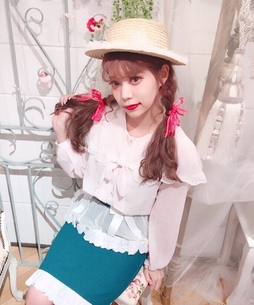 Swankiss(スワンキス)の「AU flower lace B/L(シャツ/ブラウス・レディース・ピンク/ミント・FREE)」の1枚目の写真