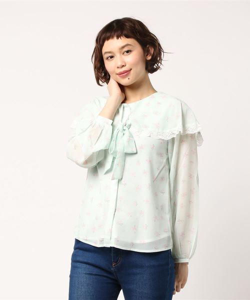 Swankiss(スワンキス)の「AU flower lace B/L(シャツ/ブラウス・レディース・ピンク/ミント・FREE)」の5枚目の写真