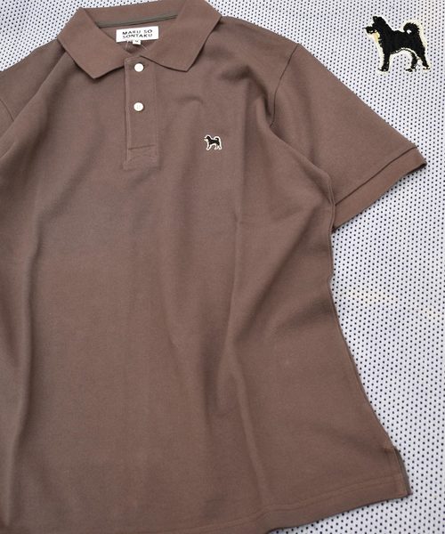 SONTAKU（ソンタク）の「【Begin/ビギン6月号掲載】SONTAKU/ソンタク 黒柴ポロシャツ（ポロシャツ・メンズ・ホワイト/ネイビー/バーガンディー/レモンイエロー/ブラック/ライトピンク/ターコイズブルー/オリーブ/バイオレット/ライトブルー/サンドグレー/スモークグレー/ミント・X-LARGE/LARGE/MEDIUM/SMALL）」の4枚目の写真