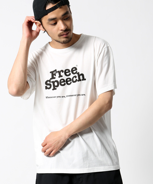 Freak S Store フリークスストア の Web限定 Freespeech フリースピーチ プレーティング天竺 ロゴ半袖tシャツ Tシャツ カットソー Wear