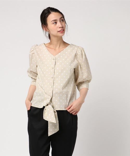 Cheek(チーク)の「2WAYドットリボンブラウス(シャツ/ブラウス・レディース・オフホワイト/ブラック/ベージュ・MEDIUM)」の11枚目の写真