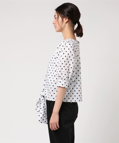 Cheek(チーク)の「2WAYドットリボンブラウス(シャツ/ブラウス・レディース・オフホワイト/ブラック/ベージュ・MEDIUM)」の5枚目の写真