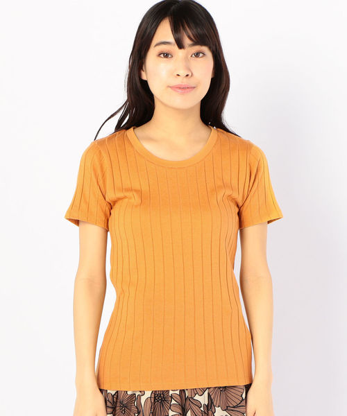 SHIPS（シップス）の「リブクルーネックTee（Tシャツ/カットソー・レディース・ライトホワイト/ブラック/ベージュ/ブラウン/イエロー系その他2/パープル・ONE SIZE）」の8枚目の写真