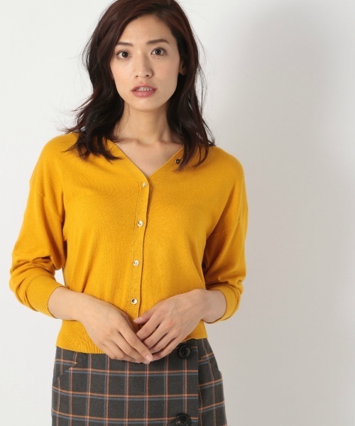 laboratory work（ラボラトリーワーク）の「クールミストＶネックカーデ（カーディガン/ボレロ・レディース・ブラック/ブラウン/イエロー・MEDIUM）」の3枚目の写真