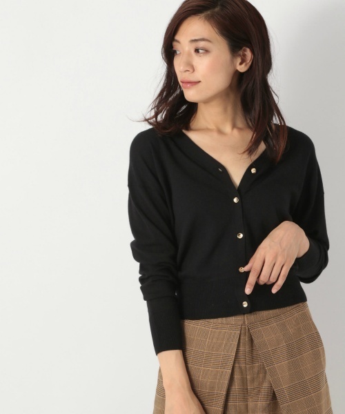 laboratory work（ラボラトリーワーク）の「クールミストＶネックカーデ（カーディガン/ボレロ・レディース・ブラック/ブラウン/イエロー・MEDIUM）」の2枚目の写真