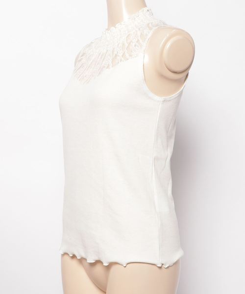 one after another NICE CLAUP（ワンアフターアナザーナイスクラップ）の「プチハイレーステレコインナー（キャミソール・レディース・ブラック/オフホワイト/ピンクベージュ・FREE）」の4枚目の写真