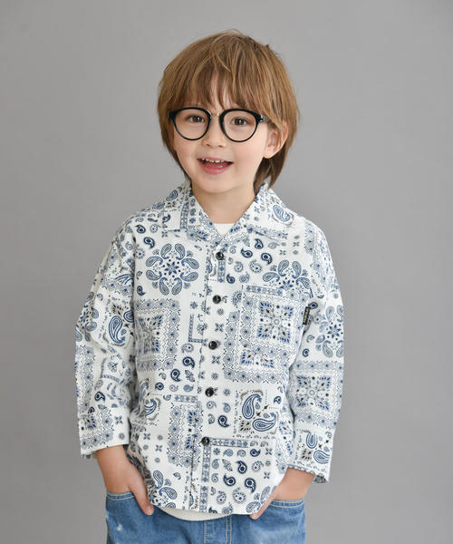 Branshes ブランシェス の バンダナ柄長袖シャツ シャツ ブラウス Wear