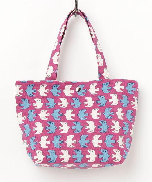 カヤ（カヤ）の「【カヤ】東欧風プリント帆布ミニトートバッグ（トートバッグ・レディース・パープル/レッド/イエロー/グリーン/ブルー/ダークブルー・FREE）」の4枚目の写真