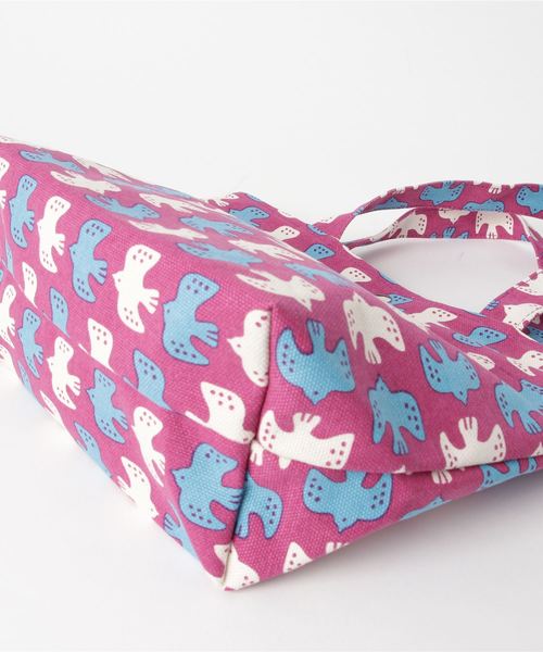 カヤ（カヤ）の「【カヤ】東欧風プリント帆布ミニトートバッグ（トートバッグ・レディース・パープル/レッド/イエロー/グリーン/ブルー/ダークブルー・FREE）」の8枚目の写真