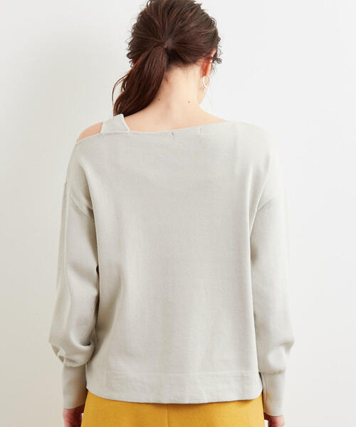 green label relaxing（グリーンレーベルリラクシング）の「[手洗い可能] FM コットンシルク ワンショル ニット ◆（ニット/セーター・レディース・ブラック/パープル/ナチュラル・FREE）」の4枚目の写真