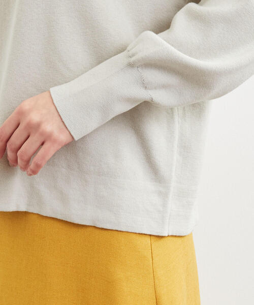 green label relaxing（グリーンレーベルリラクシング）の「[手洗い可能] FM コットンシルク ワンショル ニット ◆（ニット/セーター・レディース・ブラック/パープル/ナチュラル・FREE）」の9枚目の写真