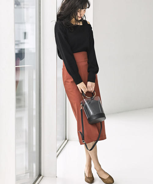 green label relaxing（グリーンレーベルリラクシング）の「[手洗い可能] FM コットンシルク ワンショル ニット ◆（ニット/セーター・レディース・ブラック/パープル/ナチュラル・FREE）」の14枚目の写真