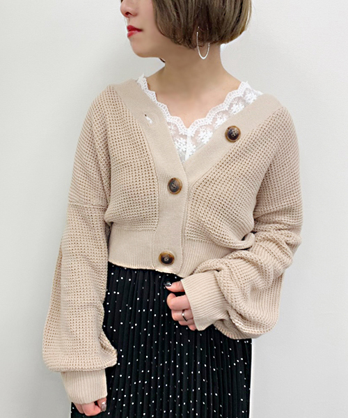 apres jour(アプレジュール)の「ワッフルVネックカーディガン【ZOZOTOWN限定アイテム】(カーディガン/ボレロ・レディース・スモークピンク/カーキ/ライトベージュ/ブルー/オフホワイト/ベージュ/ラベンダー/ライトグリーン・フリー)」の19枚目の写真