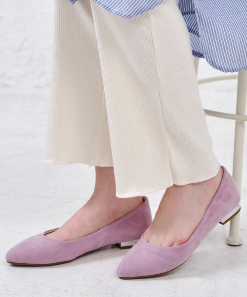 ORiental TRaffic（オリエンタルトラフィック）の「本革スエードフラットパンプス★R-6002（パンプス・レディース・ブラック/ベージュ/ピンク/イエロー/ブルー/グレー/ネイビー/グリーン/パープル・40/38/39/41/42/35/36/37/34/33/43）」の8枚目の写真