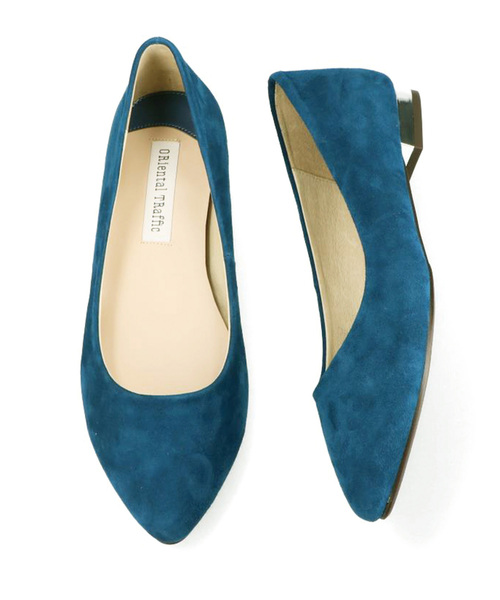 ORiental TRaffic（オリエンタルトラフィック）の「本革スエードフラットパンプス★R-6002（パンプス・レディース・ブラック/ベージュ/ピンク/イエロー/ブルー/グレー/ネイビー/グリーン/パープル・40/38/39/41/42/35/36/37/34/33/43）」の7枚目の写真