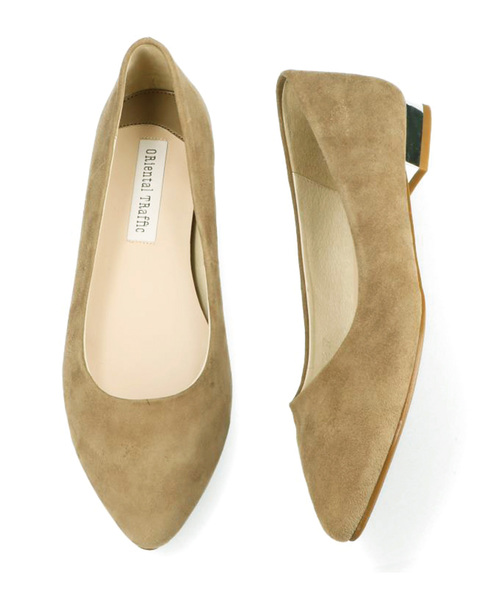 ORiental TRaffic（オリエンタルトラフィック）の「本革スエードフラットパンプス★R-6002（パンプス・レディース・ブラック/ベージュ/ピンク/イエロー/ブルー/グレー/ネイビー/グリーン/パープル・40/38/39/41/42/35/36/37/34/33/43）」の14枚目の写真