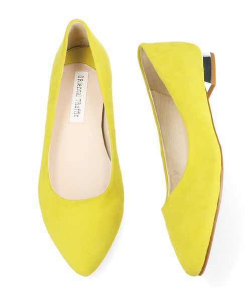 ORiental TRaffic（オリエンタルトラフィック）の「本革スエードフラットパンプス★R-6002（パンプス・レディース・ブラック/ベージュ/ピンク/イエロー/ブルー/グレー/ネイビー/グリーン/パープル・40/38/39/41/42/35/36/37/34/33/43）」の19枚目の写真