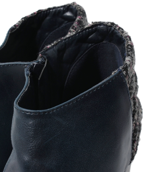 WHO'S WHO gallery（フーズフーギャラリー）の「ツイード切替ブーティ（ブーツ・レディース・グリーン/ブラック/グレー・MEDIUM/LARGE/SMALL）」の9枚目の写真