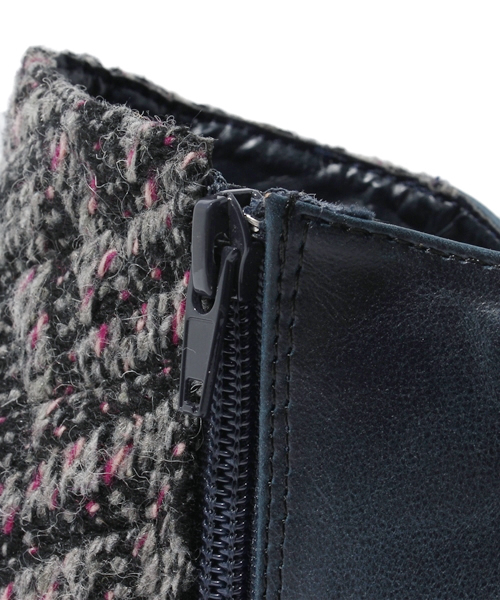 WHO'S WHO gallery（フーズフーギャラリー）の「ツイード切替ブーティ（ブーツ・レディース・グリーン/ブラック/グレー・MEDIUM/LARGE/SMALL）」の10枚目の写真