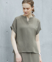 STUDIOUS | 【STUDIOUS】リネンライク セットアップキーネック スキッパーブラウス(シャツ/ブラウス)