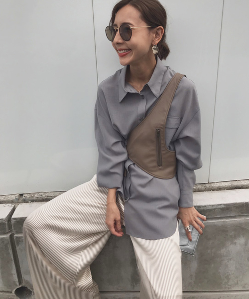 Ameri(アメリ)の「UNITE WRAP PANTS(その他パンツ・レディース・ベージュ/ブラウン・SMALL/MEDIUM)」の6枚目の写真