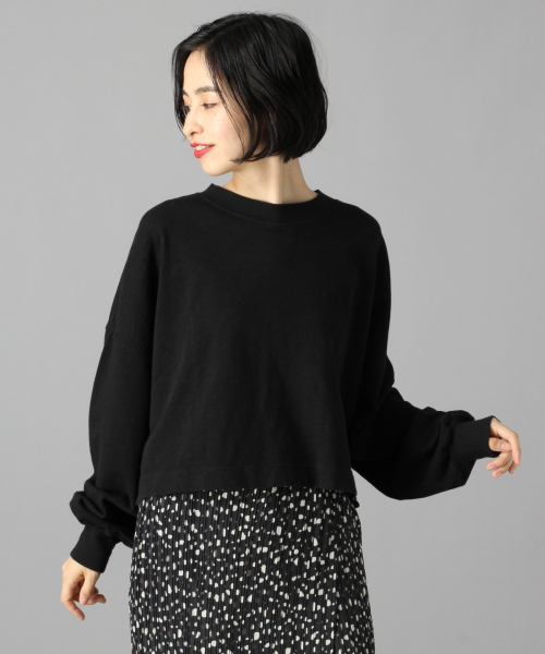 LOWRYS FARM（ローリーズファーム）の「スラブショートロンＴ　851876（Tシャツ/カットソー・レディース・ブラック/ベージュ/オフホワイト・FREE）」の4枚目の写真