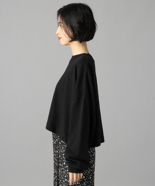 LOWRYS FARM（ローリーズファーム）の「スラブショートロンＴ　851876（Tシャツ/カットソー・レディース・ブラック/ベージュ/オフホワイト・FREE）」の5枚目の写真