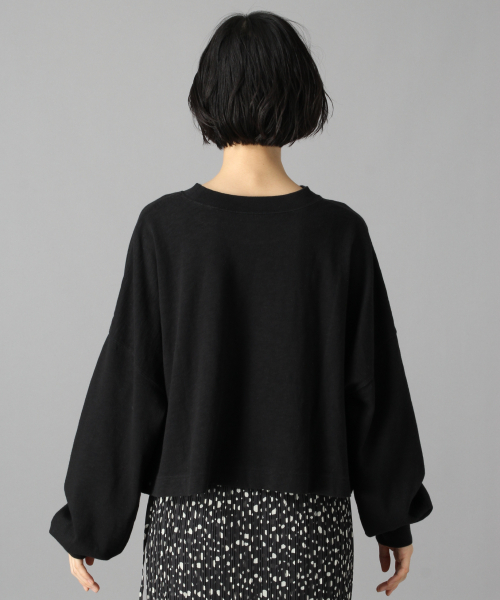 LOWRYS FARM（ローリーズファーム）の「スラブショートロンＴ　851876（Tシャツ/カットソー・レディース・ブラック/ベージュ/オフホワイト・FREE）」の6枚目の写真