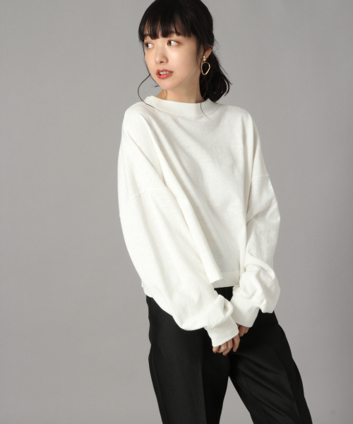 LOWRYS FARM（ローリーズファーム）の「スラブショートロンＴ　851876（Tシャツ/カットソー・レディース・ブラック/ベージュ/オフホワイト・FREE）」の15枚目の写真