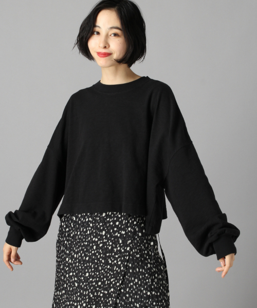 LOWRYS FARM（ローリーズファーム）の「スラブショートロンＴ　851876（Tシャツ/カットソー・レディース・ブラック/ベージュ/オフホワイト・FREE）」の14枚目の写真