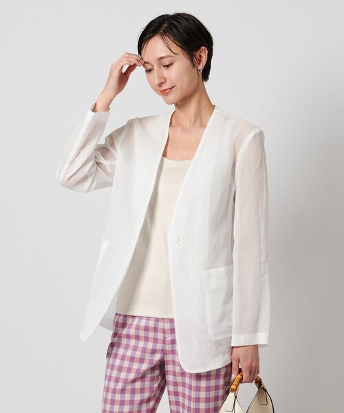 UNITED ARROWS（ユナイテッドアローズ）の「C DOUBLE タンクトップ（タンクトップ・レディース・ホワイト/ライトグレー/ブラック・FREE）」の6枚目の写真