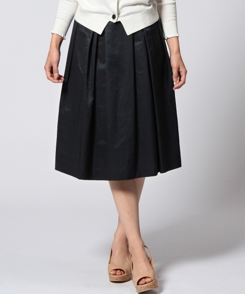 アローズ スカート ブラック C/N タックフレア スカート 