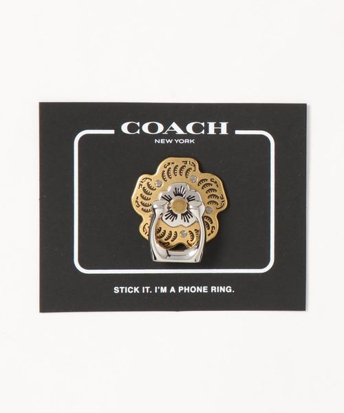 COACH(コーチ)の「【コーチ】ティー ローズ フォーン グリップ(モバイルアクセサリー)」|イエロー系その他