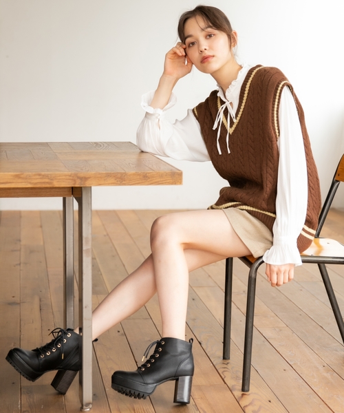 Heather（ヘザー）の「ヘリンボーンバミューダショートパンツ　856684（その他パンツ・レディース・ベージュ/ブラウン・FREE）」の3枚目の写真