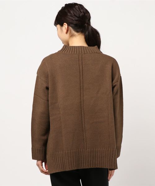 KOBE LETTUCE(コウベレタス)の「サイドスリットリブ編みハイネック切り替えニットトップス(ニット/セーター・レディース・ブラウン/ベージュ系その他/グリーン系その他/ピンク系その他・FREE)」の6枚目の写真