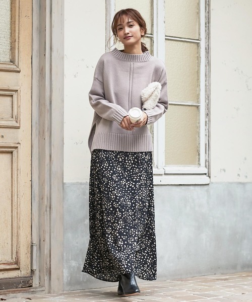 KOBE LETTUCE(コウベレタス)の「サイドスリットリブ編みハイネック切り替えニットトップス(ニット/セーター・レディース・ブラウン/ベージュ系その他/グリーン系その他/ピンク系その他・FREE)」の17枚目の写真