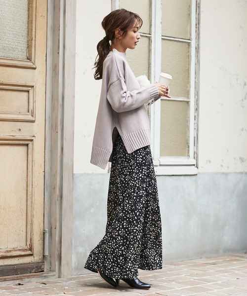 KOBE LETTUCE(コウベレタス)の「サイドスリットリブ編みハイネック切り替えニットトップス(ニット/セーター・レディース・ブラウン/ベージュ系その他/グリーン系その他/ピンク系その他・FREE)」の18枚目の写真