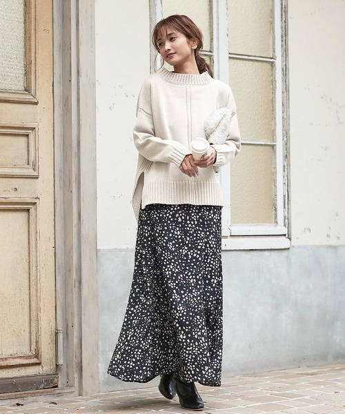 KOBE LETTUCE(コウベレタス)の「サイドスリットリブ編みハイネック切り替えニットトップス(ニット/セーター・レディース・ブラウン/ベージュ系その他/グリーン系その他/ピンク系その他・FREE)」の19枚目の写真